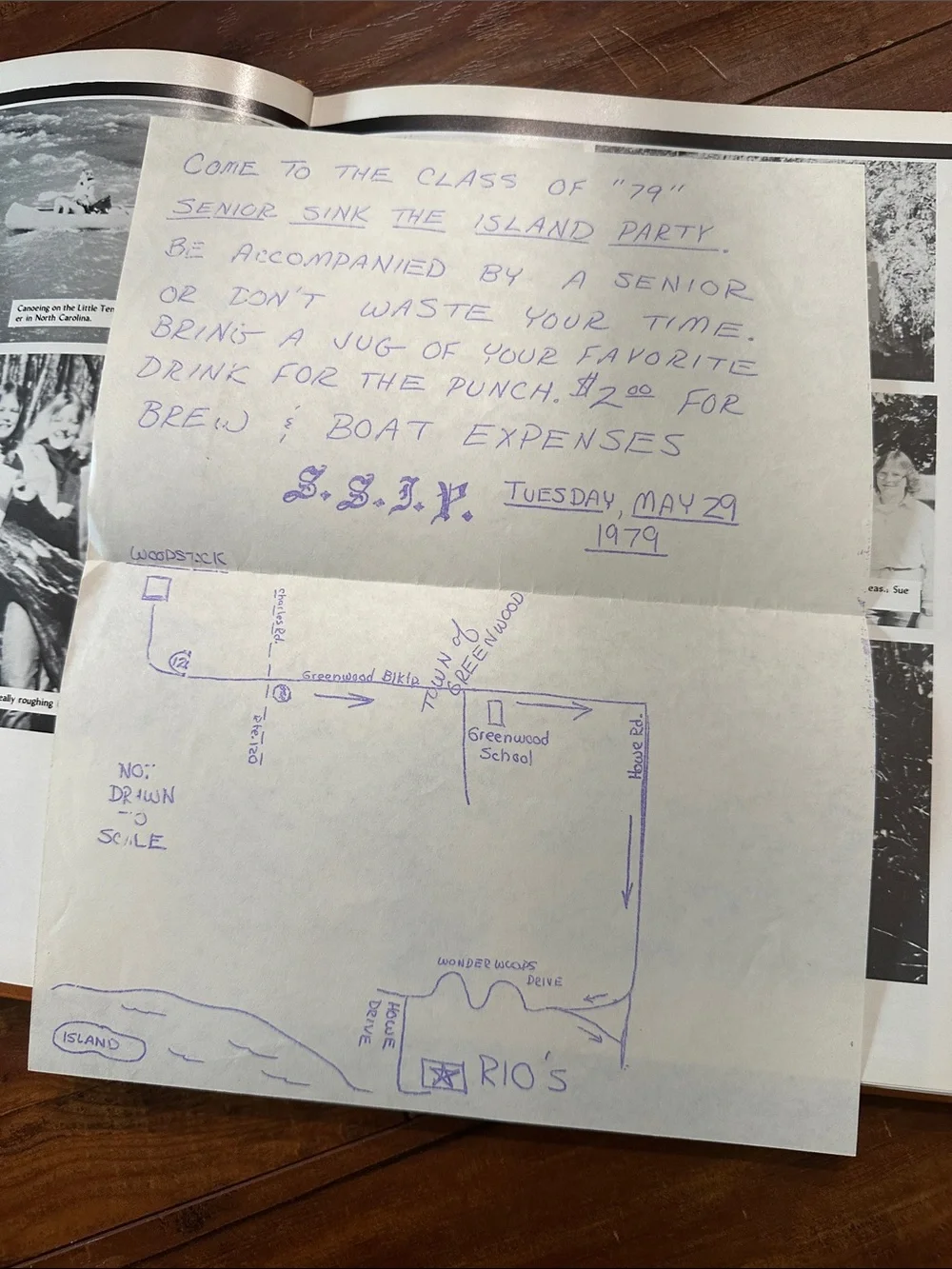 Vintage 1979 Woodstock HS Yearbook TV Guide Cover + Party Flyer